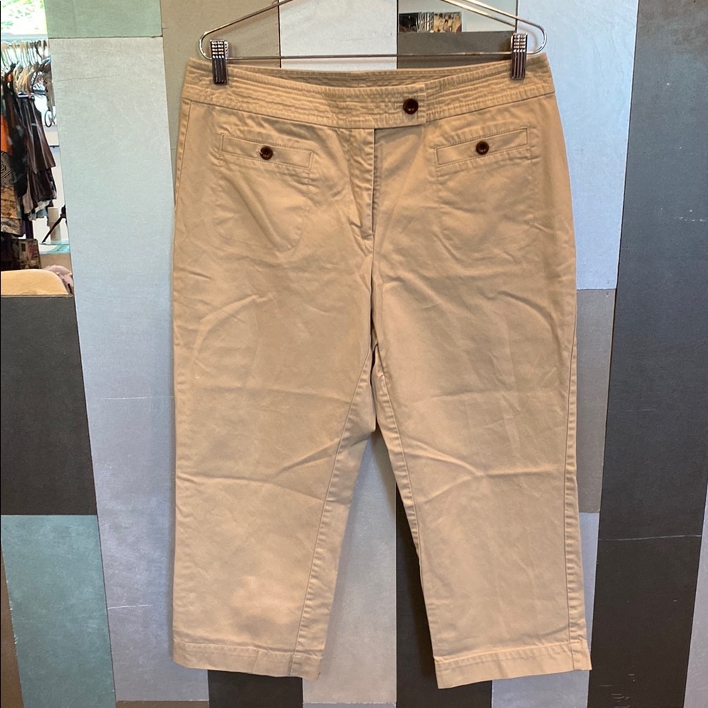 Talbots Preppy Tan Cropped Pants Capris